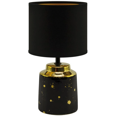 Ceramiczna LAMPKA stojąca HELENA 03788 Ideus stołowa LAMPA abażurowa czarna