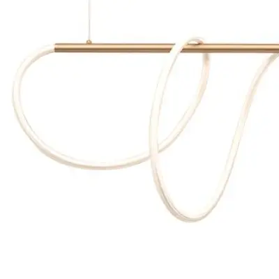 Designerska wisząca lampa 19254 LED 28W 3000K wężyk biały złoty