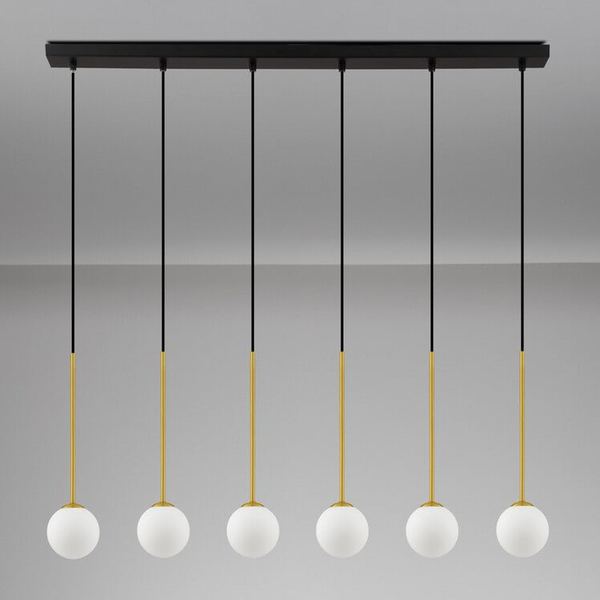 Molekułowa lampa wisząca CHAO LE44269 nad stół czarny złoty biały