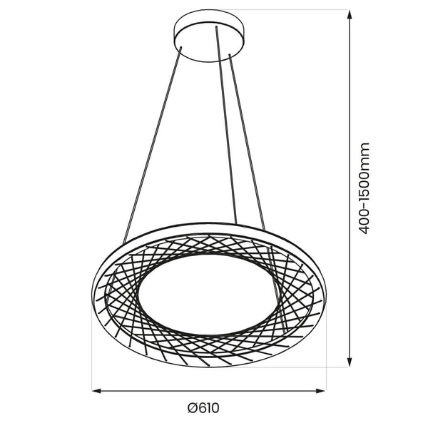Lampa wisząca Nest ML0524 Milagro LED 43W 4000K druciana czarny biały