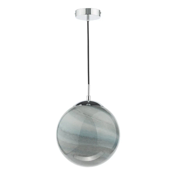 Dziecięca lampa wisząca Saturn SAT0150 planeta okrągła chrom