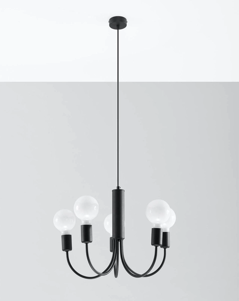 LAMPA wisząca SL.0855 metalowa OPRAWA świecznikowy zwis czarny