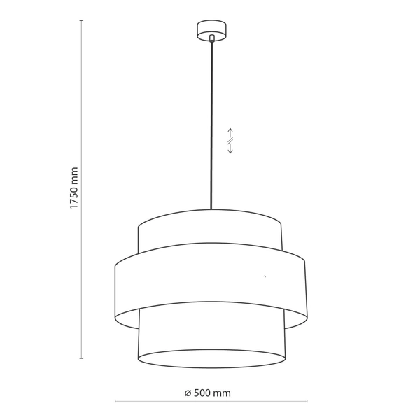 Wisząca lampa glamour tuba Calisto 4706 TK Lighting okrągła czarna złota