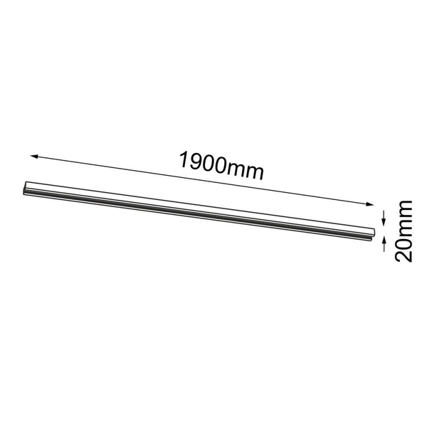 Szyna natynkowa 1-fazowa 6301 BROSline 1,9m metalowa biała