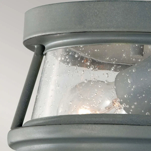 Zewnętrzna LAMPA sufitowa FE-CHELSEAHBR-F Elstead FEISS metalowa OPRAWA okrągła z efektem deszczu IP44 czarna przezroczysta