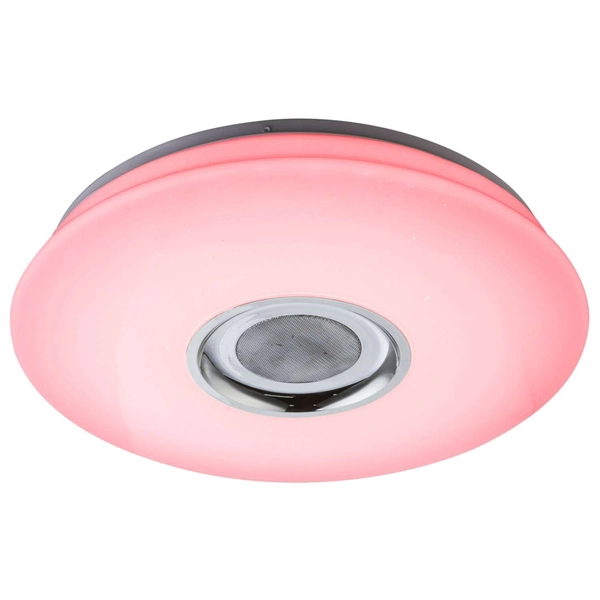Plafon LAMPA sufitowa NICOLE 41329-18 Globo okrągła OPRAWA z efektem gwiazd LED RGB 24W głośnik bluetooth biała