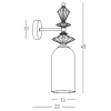 Nowoczesna ścienna lampa 22080 ceramiczna szkło opalowe mosiądz