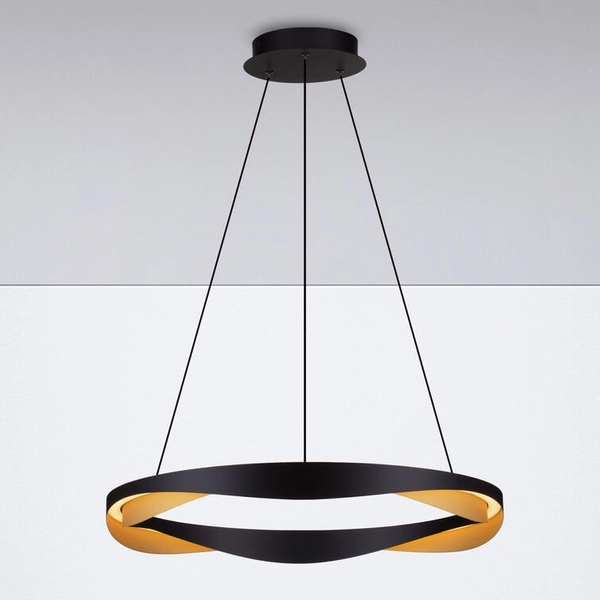 Wisząca lampa do jadalni PATAPO LE44460 LED 53W 3000K ring czarna złota