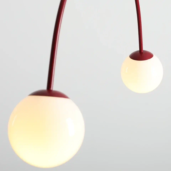 Wisząca lampa podwójna UNA 1116H15 skandynawska kule czerwone