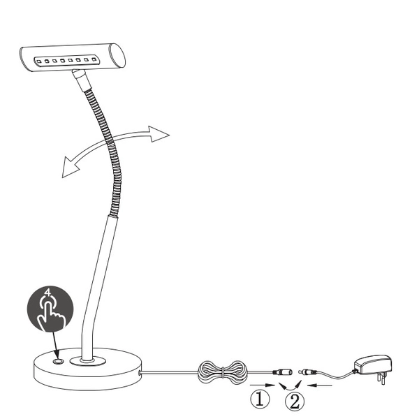Złoty wysięgnik Curtis 579790108 LED 4W biurkowa lampa z włącznikiem