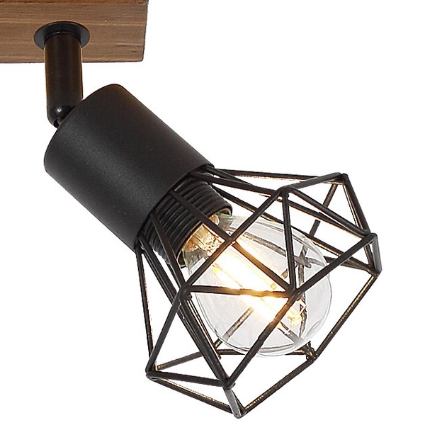 Czarne klatki druciane Zeus 3139 regulowany plafon natynkowy salonowy