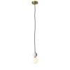 Lampa wisząca kula Bilo PL0137 do salonu marmur biała mosiądz