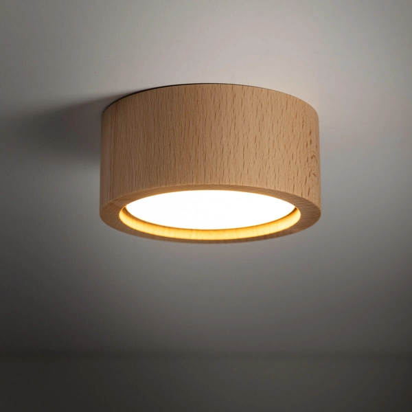 Lampa nasufitowa do kuchni Eve 10123 okrąg round eco drewniana