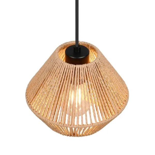 Lampa wisząca ekologiczna LUCILLE R36111026 do salonu czarny brązowy