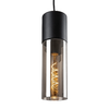 Wisząca lampa loft RONNO 72051 tubka szklana przydymiona czarna