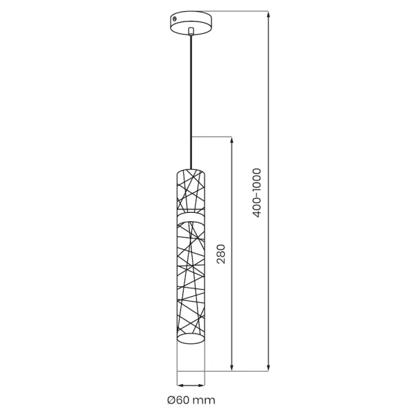 Podłużna zwisająca lampa Lagos ML2245 LED 8W 4000K tuba złota