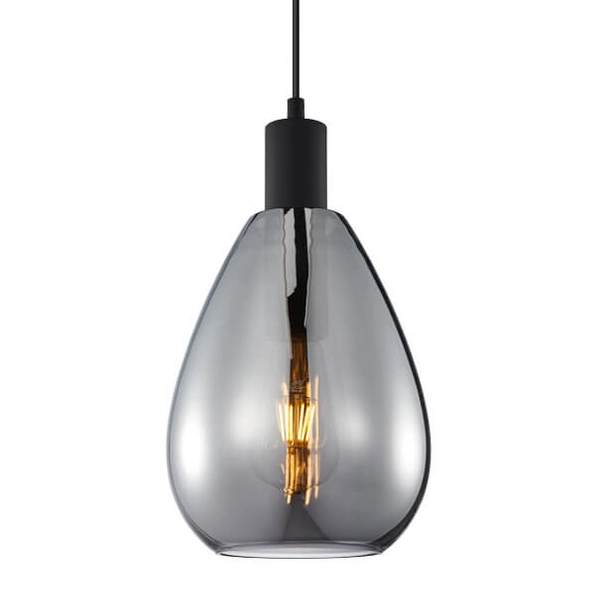 Pojedyncza lampa przydymiona Zulo PND-27812-BK-SG Italux do kuchni czarna