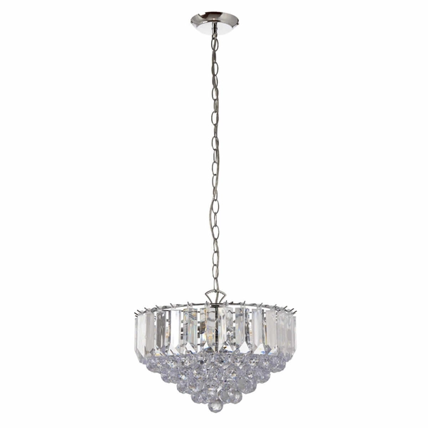 Kryształowa lampa wisząca Fargo FARGO-14CH Endon chrom przezroczysta