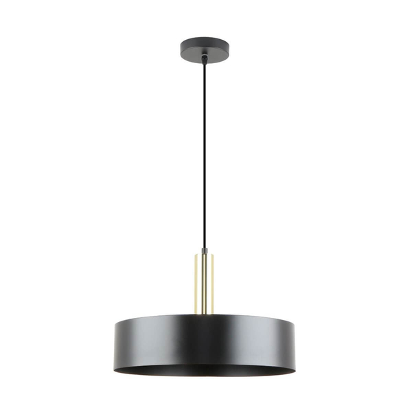 Nowoczesna lampa wisząca Leo okrągła nad stół czarna złota