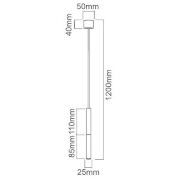 Wisząca LAMPA industrialna Slimi S Bianco / Gold Orlicki Design metalowa OPRAWA zwis tuba biała złota
