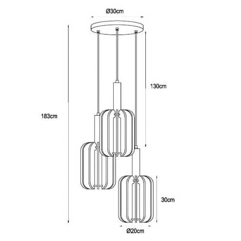Lampa wisząca Rafal 45492/13/36 nad kanapę filc czarna szara