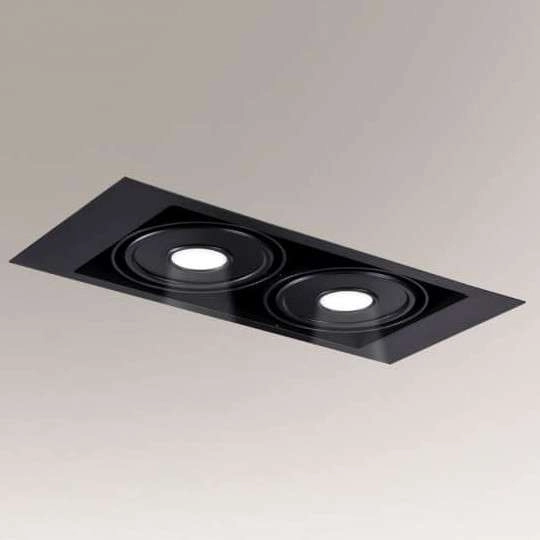 Wpust LAMPA sufitowa MUKO IL 3361 Shilo podtynkowa OPRAWA prostokątna LED 20W 3000K regulowane OCZKA metalowe czarne