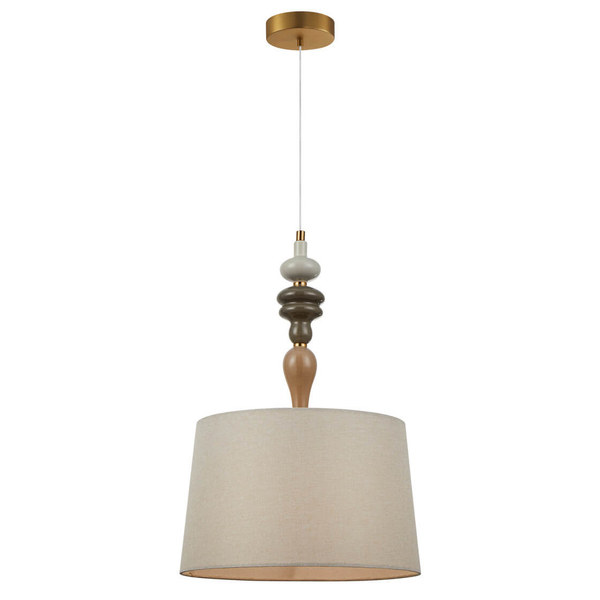 Lampa wisząca z abażurem Moren PND-84678A-AB do salonu brązowy morelowy