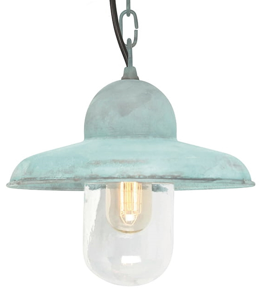 Lampa wisząca do ogrodu SOMERTON-CH-V Elstead kopuła zielona