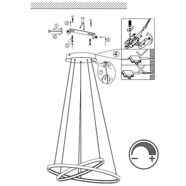 LAMPA wisząca RALPH 67192-42 Globo metalowa OPRAWA zwis LED 42W 3000K zwis nikiel