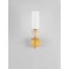 Ścienna lampa trawertyn CORVIZO złota biała LE45278 1xG9 tuba do salonu