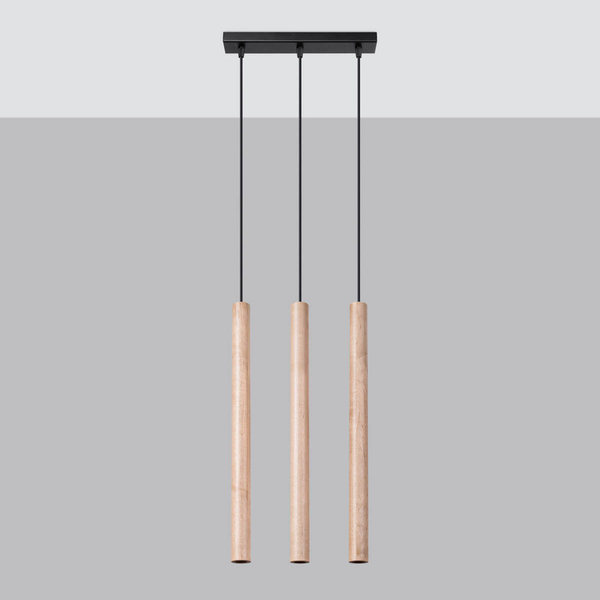 Potrójna lampa wisząca Pastelo SL.1267 tuba sople czarna