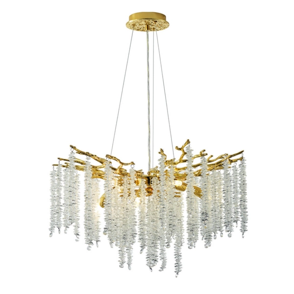 Designerska lampa wisząca Dijon MD3720-1-EGN Zumaline kryształy złoty