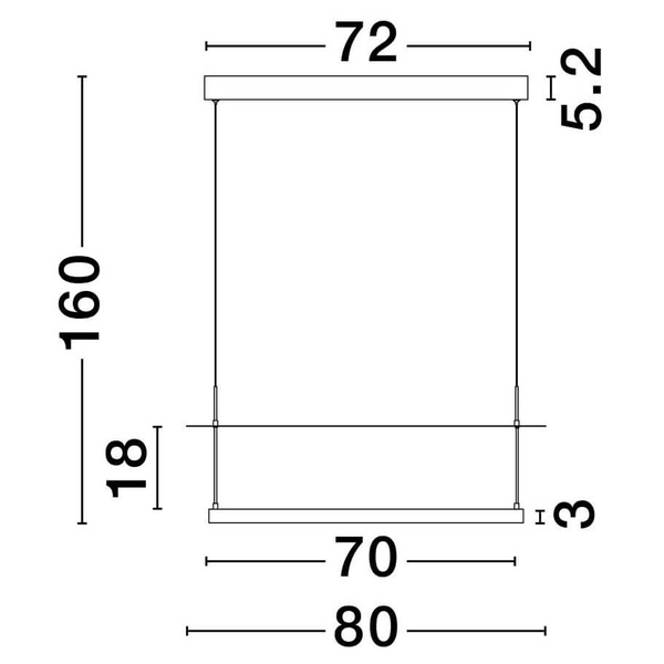 Zwisająca lampa do salonu TIRAQUE LE44630 LED 55W 3000K plate czarna biała