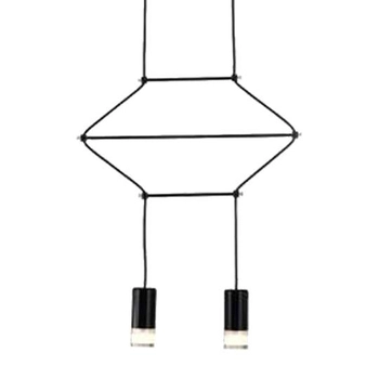 Geometryczna lampa wisząca Linea ST-5961-2 Step modern tuby czarna