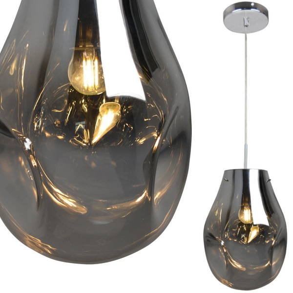 LAMPA wisząca KIMBERLY 316271 Polux szklana OPRAWA loftowy zwis chrom