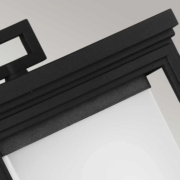 Ścienna LAMPA ogrodowa Roscoe FE-ROSCOE-L Elstead FEISS prostokątna OPRAWA elewacyjna szklana IP44 czarna biała przezroczysta