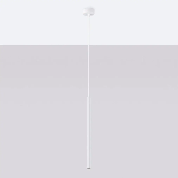 Wisząca lampa Arche SL.1337 Sollux sopel pojedyncza do salonu biała