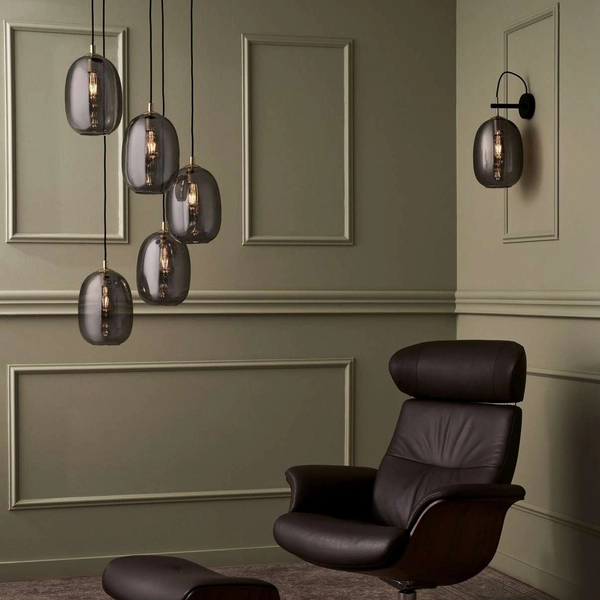 Kinkiet LAMPA skandynawsk ONYX 20895108 Kaspa szklana OPRAWA ścianna loftowa hygge złota grafitowa czarna