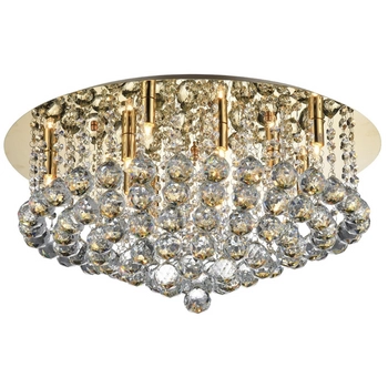 Glamour lampa sufitowa Bolla do przedpokoju crystal złota