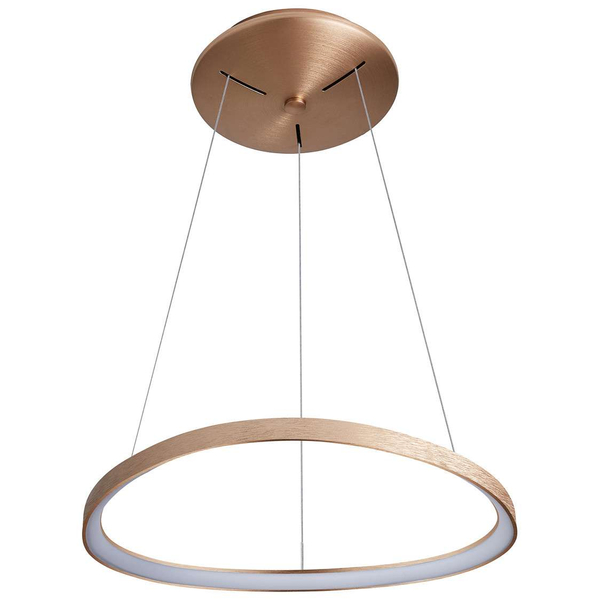 LAMPA wisząca MORFI 5355-848ROP-GB-3 Italux okrągła OPRAWA metalowy ZWIS ring LED 48W 3000K pierścień brązowe złoto biały