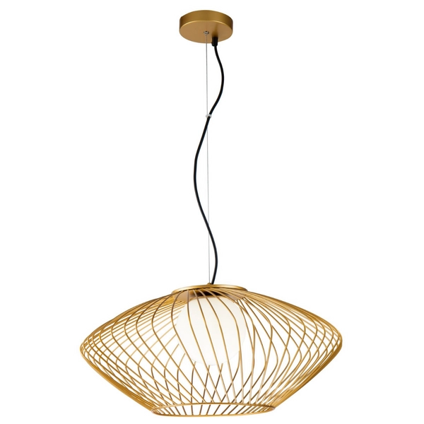 Druciana lampa wisząca Plec P364PL-01G Maytoni kula do salonu złota