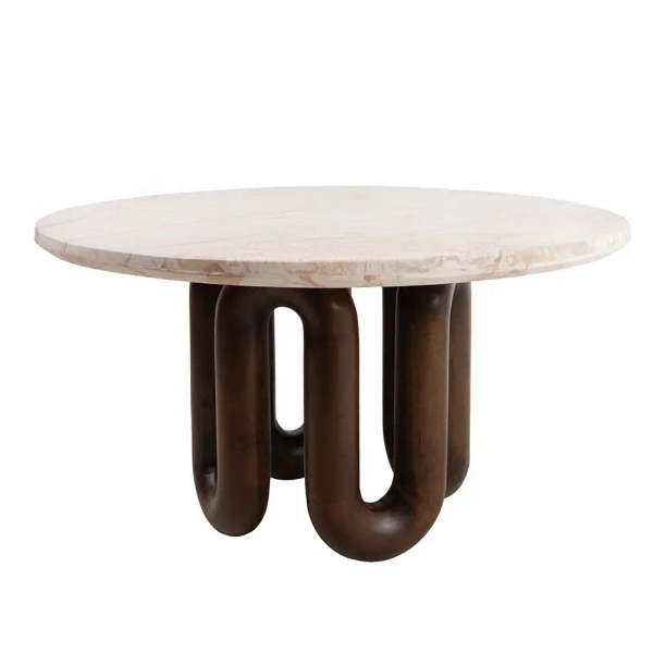 Drewniany stolik kawowy CORES MM001501100409 brązowy nowoczesny 80cm
