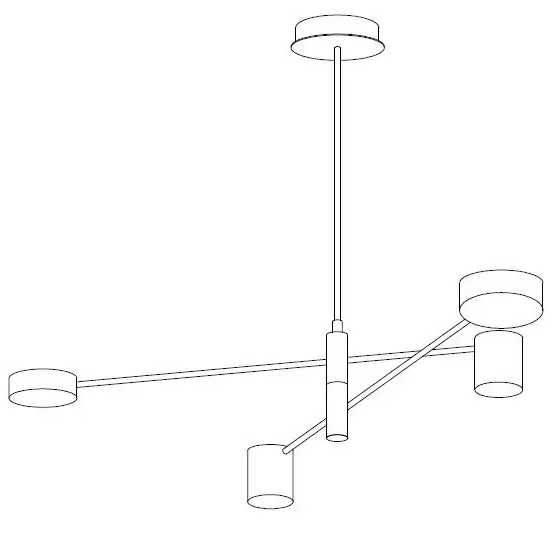 Modernistyczna lampa sufitowa Clex ST-8102P-4 Step LED 18W 3000K czarna
