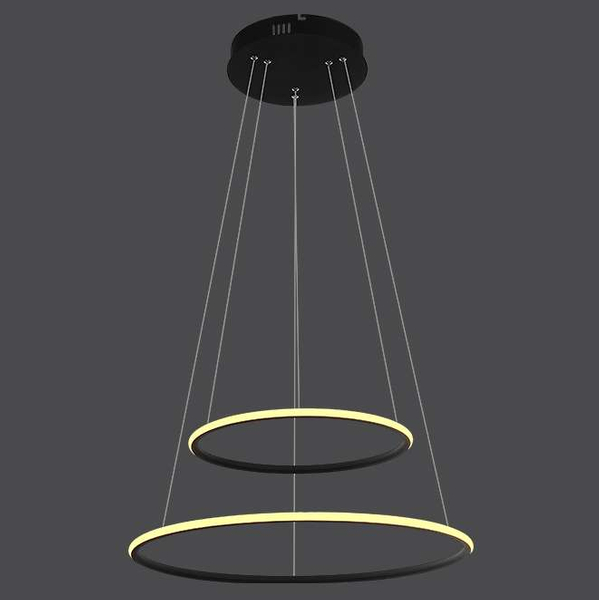 Biurowa LAMPA wisząca SLIM/000023/3000/B MDECO metalowa OPRAWA zwis LED 51W 3000K okrągły czarny