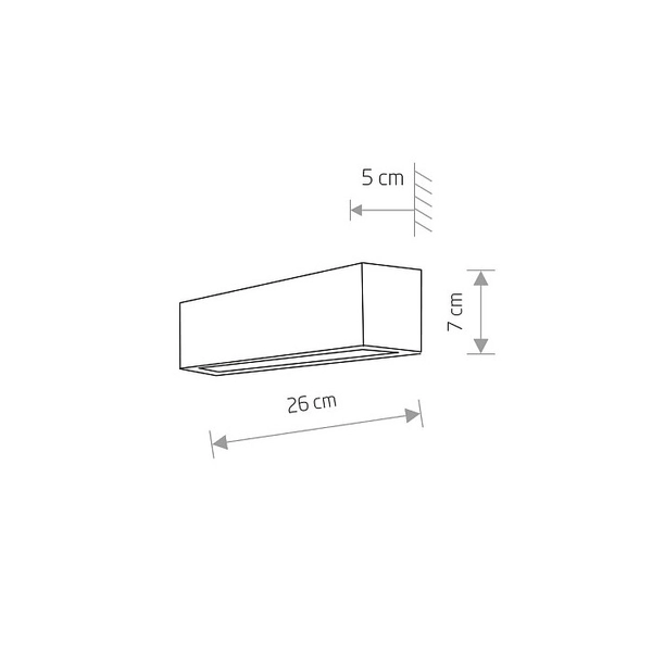 Czarna lampa nad lustro STRAIGHT WALL 7601 kinkiet ścienna belka