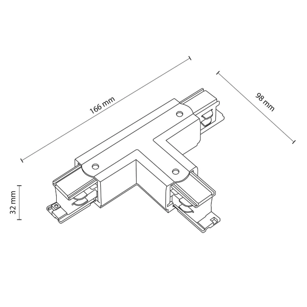 Łącznik do szynoprzewodu Tracer 3557 TK Lighting trójobwodowy czarny