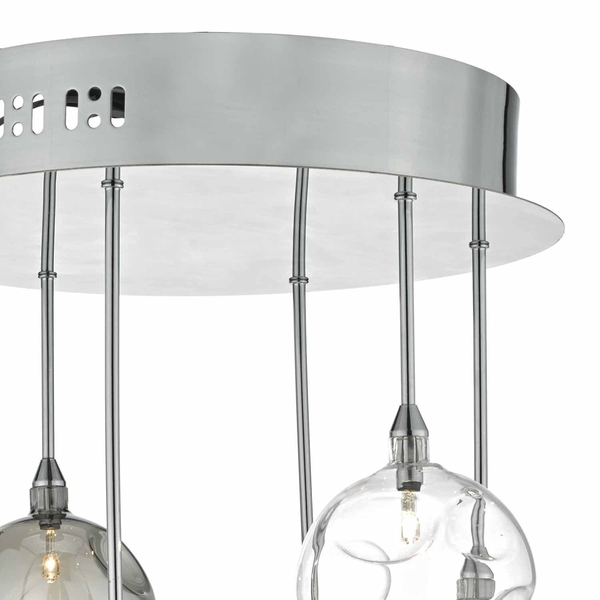 Salonowa lampa wisząca Quinn QUI0610 Dar Lighting kule szklane dymione chrom