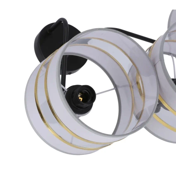 Abażurowa lampa sufitowa do sypialni Andy 35-00521 biały złoty czarny