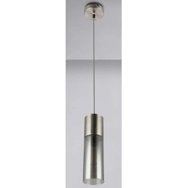 Loftowa LAMPA wisząca ANNIKA 21000HN Globo tuba OPRAWA szklana ZWIS okrągły nikiel matowy przydymiony