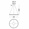 Lampa wisząca ring MONTALO LE45403 LED 45W 3000K crystals srebrna